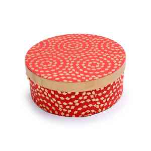 Round Hat Box Small (Bead And Ribbon)